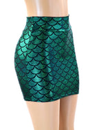 Green Mermaid Bodycon Mini Skirt - 1