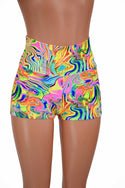 Neon Flux High Waist Shorts - 1