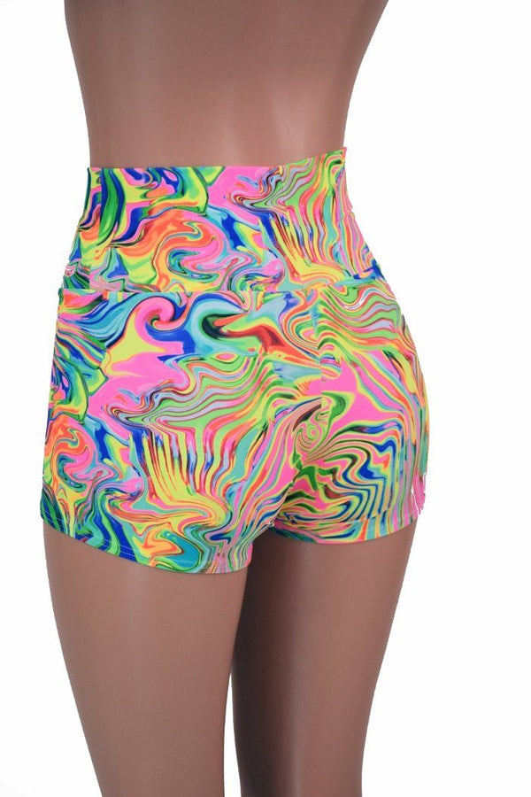 Neon Flux High Waist Shorts - 4
