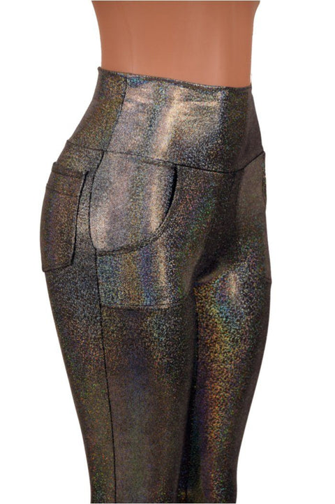 Silver Holographic Pocket Leggings - Coquetry Clothing