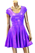 Purple Holographic Skater Dress - 1