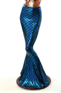Turquoise High Waist Mermaid Skirt - 1