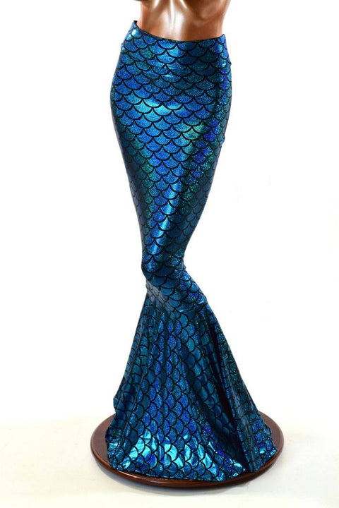 Turquoise High Waist Mermaid Skirt - Coquetry Clothing