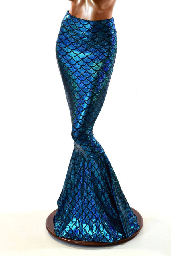 Turquoise High Waist Mermaid Skirt