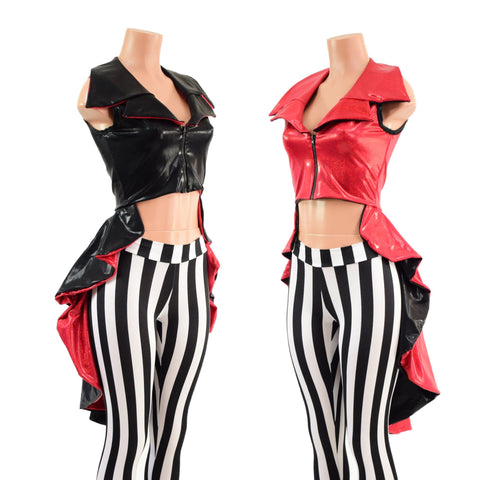 Reversible Tuxedo Tail Cropped Pirate Jacket - Coquetry Clothing