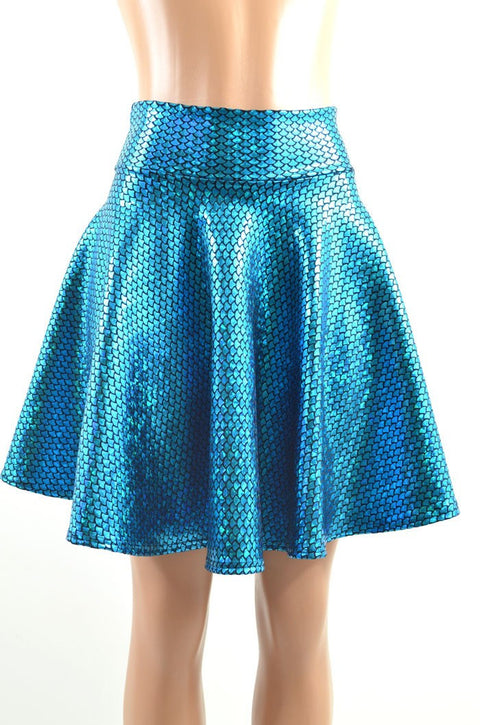 Aquamarine Mermaid Skater Skirt - Coquetry Clothing