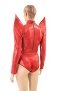 Red Mega Sharp Shoulder Romper - 4