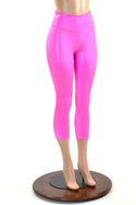 Pink High Waist Capri Leggings - 1
