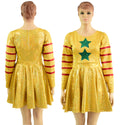 Gold, Red and Green Klown Dress - 1