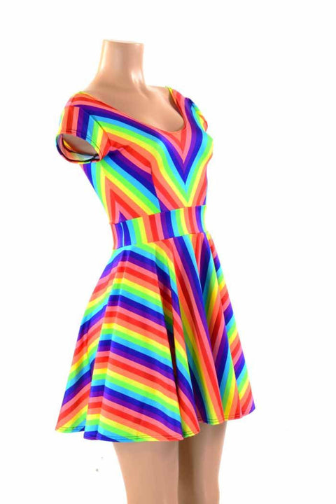 Rainbow Skater Dress - Coquetry Clothing