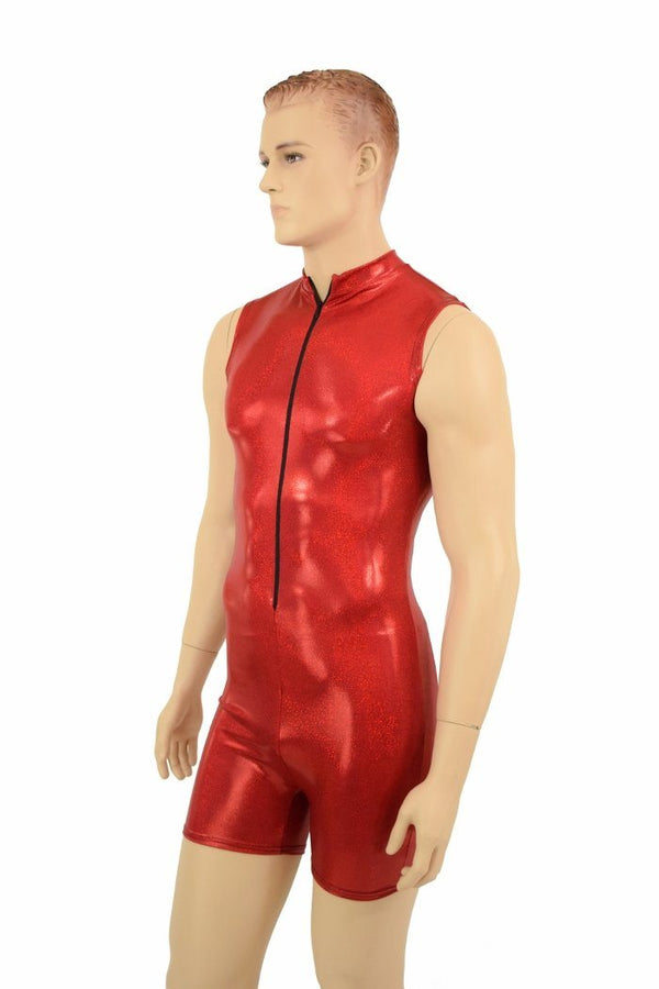 Mens Red Sparkly "Stanley" Romper - 4