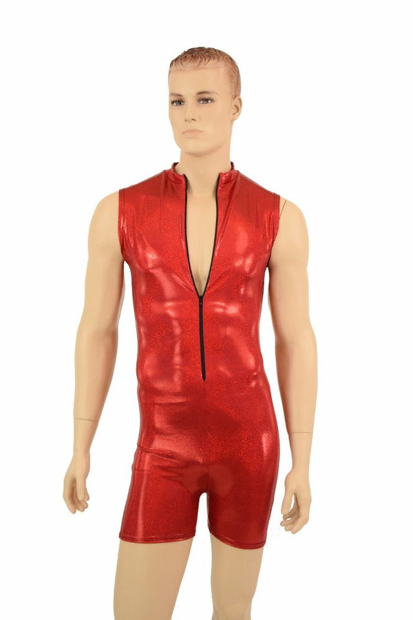 Mens Red Sparkly "Stanley" Romper - 5