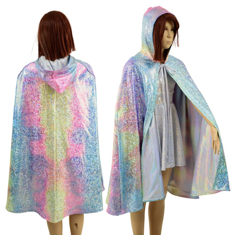 Kids Reversible Holographic Hooded Cape - Coquetry Clothing