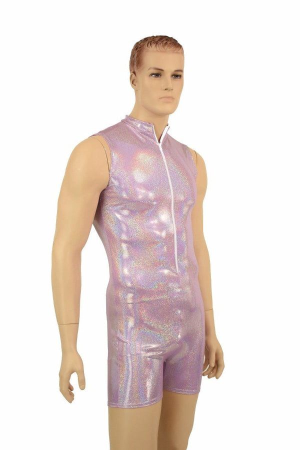 Coquetry Clothing Mens Lilac Stanley Romper - Extra Large Lilac Holographic
