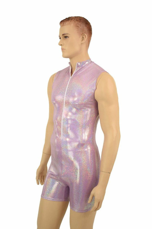 Coquetry Clothing Mens Lilac Stanley Romper - Extra Large Lilac Holographic
