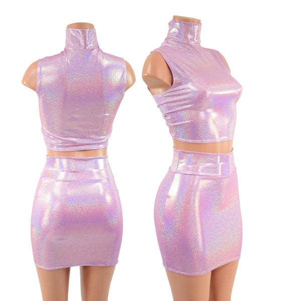 Lilac Crop Top & Bodycon Skirt Set - 1