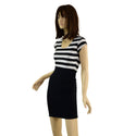 Striped Bodice Bodycon Dresss - 4