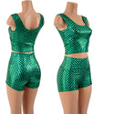 Green Scale High Waist Shorts OR Top READY to SHIP - 1