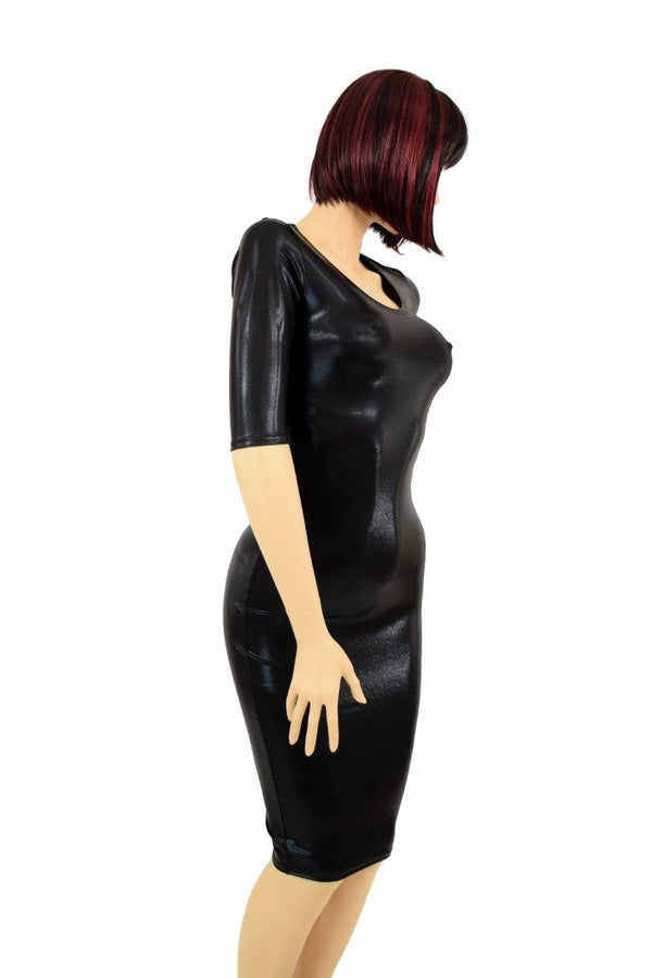 Black Mystique Half Sleeve Wiggle Dress - 2