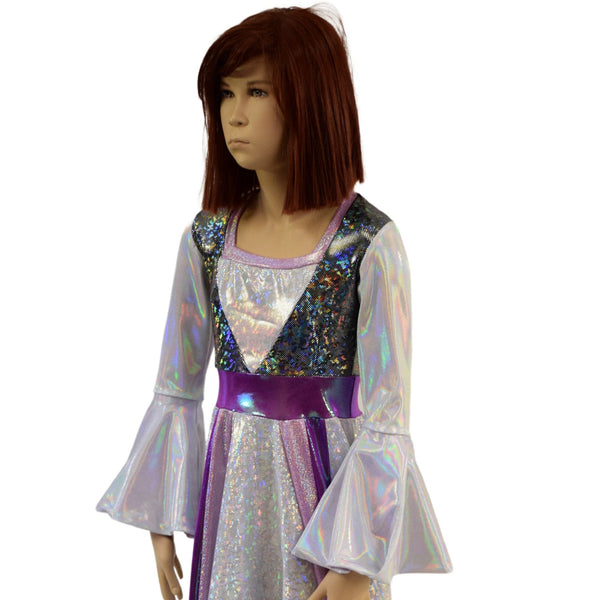 Girls Princess Gown with Trumpet Sleeves - 3