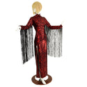 Primeval Red Double Slit Gown with 30" Fringe - 3