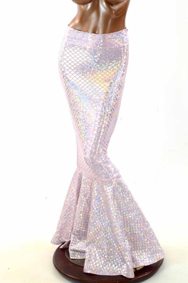 Pink Scale High Waist Mermaid Skirt - 1