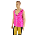 Mens Reversible Fully Lined Zipper Front Hooded Vest with Pockets - 2