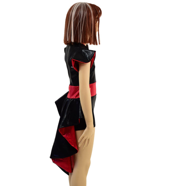 Kids Red and Black Tuxedo Style Romper - 3
