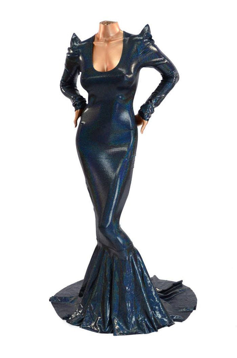 Wicked Black Holographic Gown - Coquetry Clothing