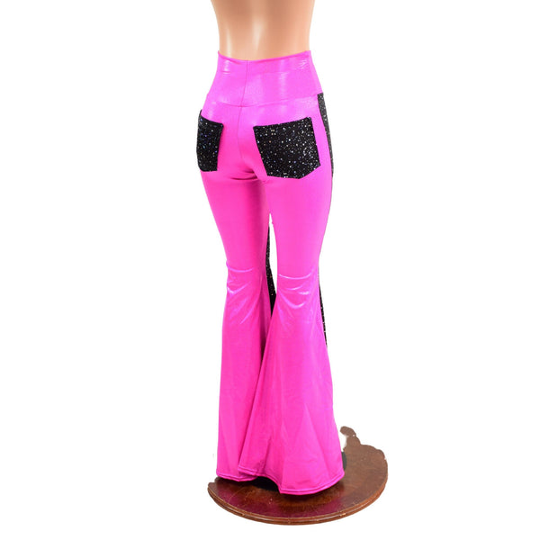 Two Tone High Waist Solar Flares with Back Pockets - 4