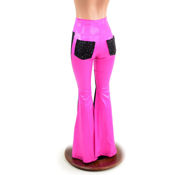 Two Tone High Waist Solar Flares with Back Pockets - 5