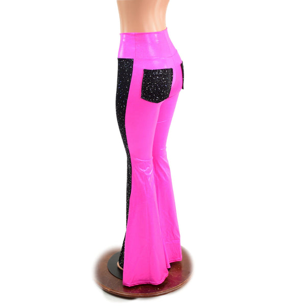 Two Tone High Waist Solar Flares with Back Pockets - 7