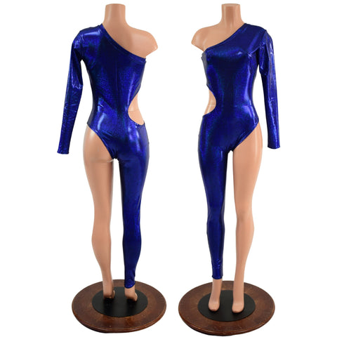 Asymmetrical Catsuit with Cutout and Brazilian Leg - Coquetry Clothing