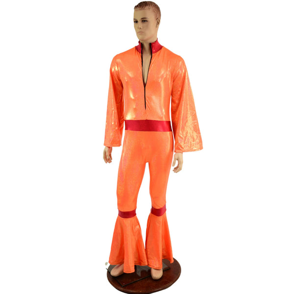 Neon Orange Mens Rocketman Catsuit - 2