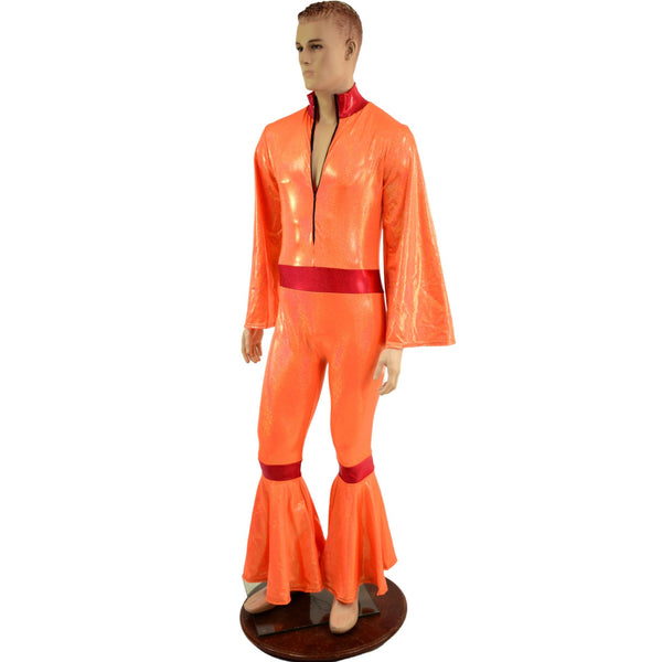 Neon Orange Mens Rocketman Catsuit - 4
