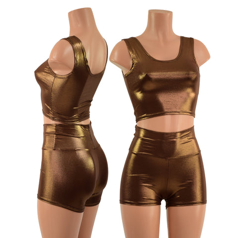 Bronze Babe High Waist Shorts OR Top READY to SHIP - Coquetry Clothing