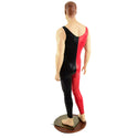Mens Harlequin Red and Black Tank Catsuit - 3