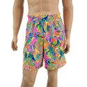 Mens Basketball Shorts with Pockets in Neon Flux - 5