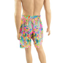 Mens Basketball Shorts with Pockets in Neon Flux - 3