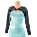 O-ring Front Bolero with Removable Body Wrap Tie in Black Holographic - 6