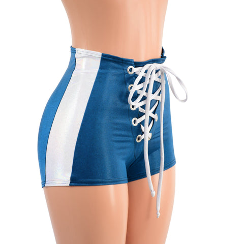 High Waist Lace Up Sailor Shorts with Side Panels - Coquetry Clothing