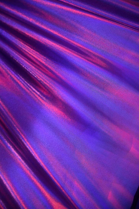 Grape Purple Holographic Spandex Fabric - Coquetry Clothing