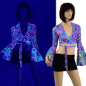 Wrap & Tie Top with Trumpet Sleeves in Glow Worm - 2