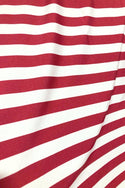 Red and White Stripe Spandex Fabric - 1