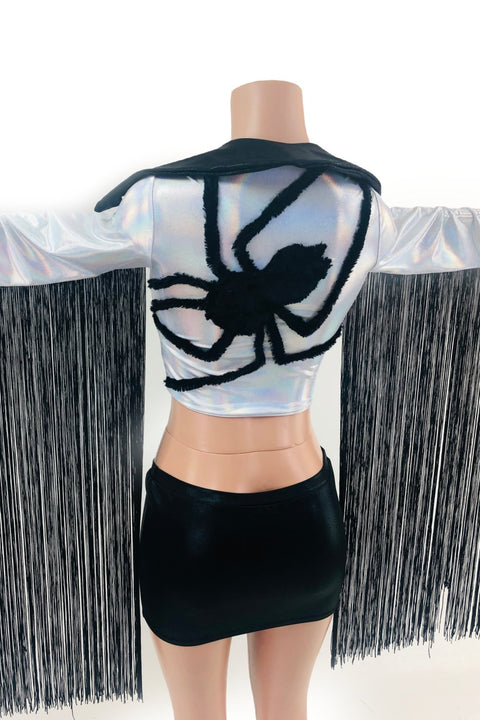Boris the Spider Zipper Front Crop Jacket - Coquetry Clothing