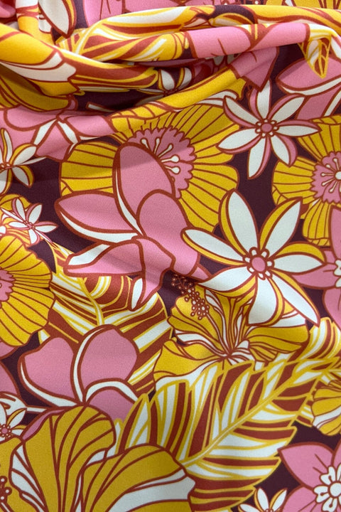 "What The Floral" Print Spandex Fabric - Coquetry Clothing