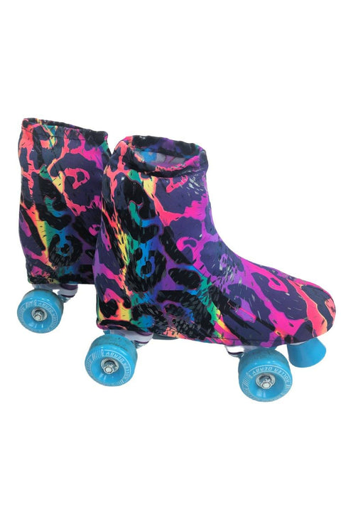 Rainbow Leopard Adult Skate Boot Covers - Coquetry Clothing