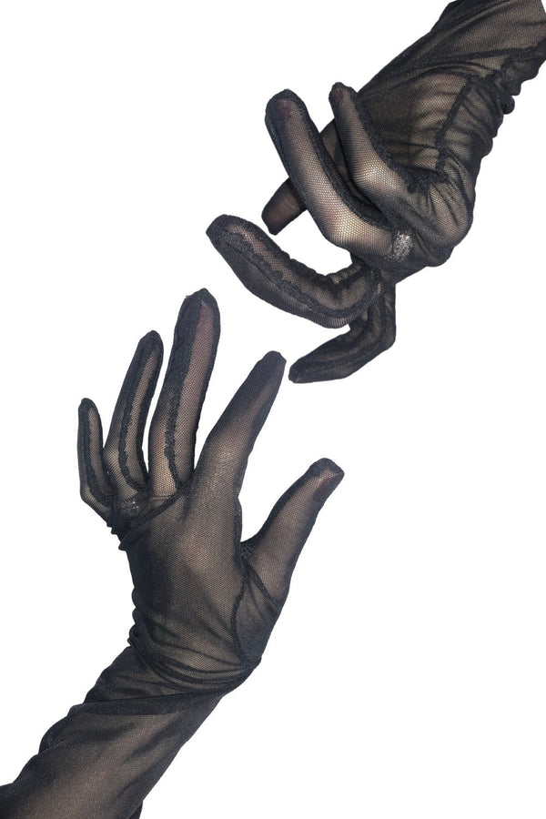 Black Mesh Gloves - 1