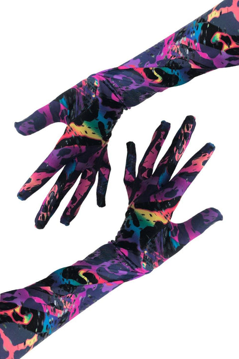 Rainbow Leopard Print Gloves - Coquetry Clothing