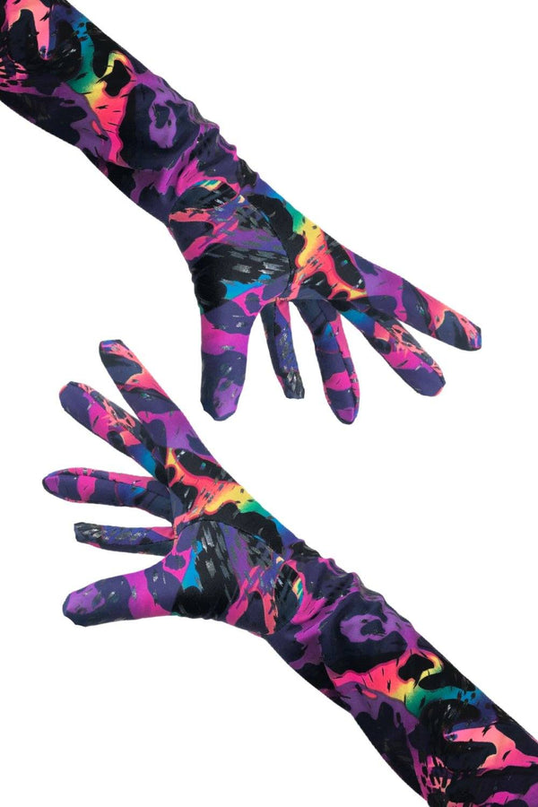Rainbow Leopard Print Gloves - 5